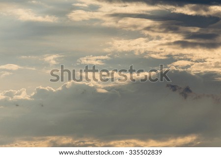 ray light of sun through cloud on dramatic sky, nature background