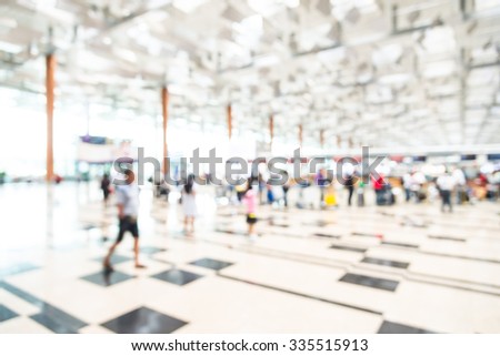 Abstract blur focus airport interior background