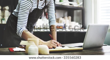 Craftsman Browsing Laptop Connection Technology Concept