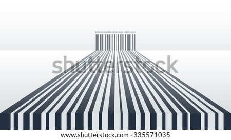 Abstract Barcode Wallaper with Perspective - Vector Background