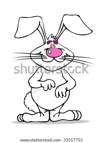 cute white Bunny Rabbit Illustration