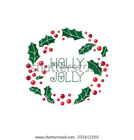 Vector Christmas card with wreath. Perfect design for posters, flyers,  banners, cards. Xmas design.
