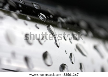 water drops on chrome background