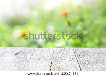 Outdoor Wooden table view