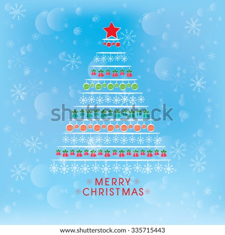 Snow with Christmas Elements.Vector Background.