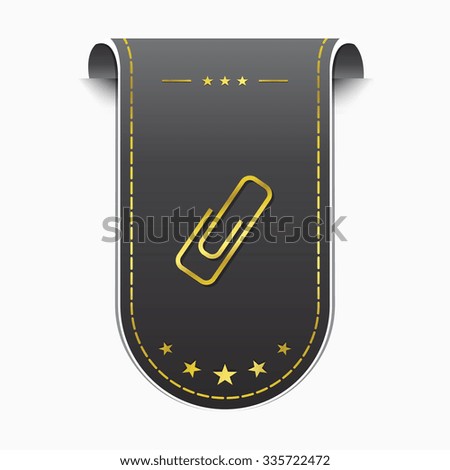 Paper Clip golden Vector Icon Design