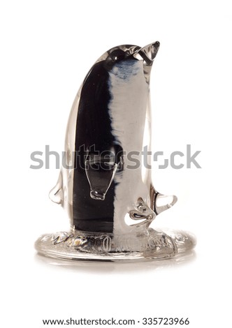 glass penguin ornament studio cutout