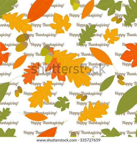 Autumn seamless pattern with leaves of different trees for your design