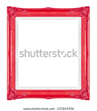 Red picture frames. Isolated on black background