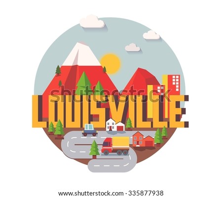 Louisville city logo in colorful vector