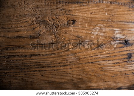 dark brown color backdrop of old retro vintage aged wooden texture background with crack and snag Dramatic dusk luxury light