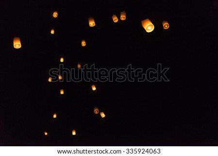 Floating lanterns.