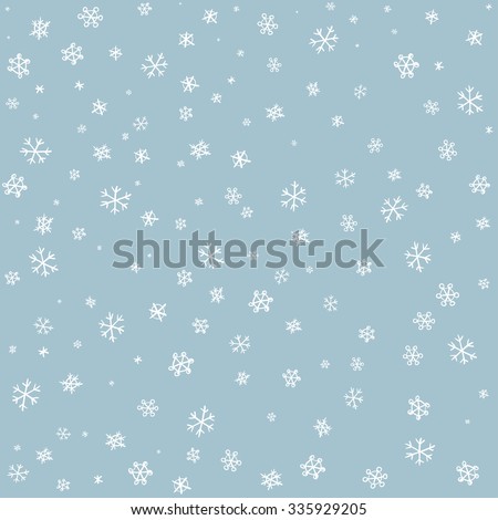 snowflake on winter gray sky background. Christmas vector pattern design for backdrop.