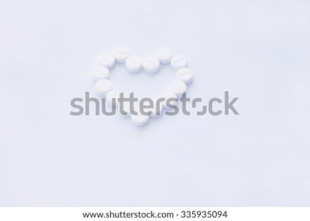 Tablets of pill isolate on white background.