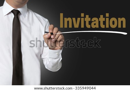invitation is written by businessman background concept.