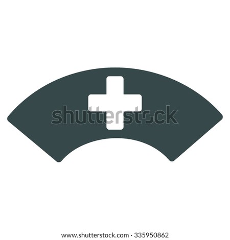 Medical Visor vector icon. Style is flat symbol, soft blue color, rounded angles, white background.