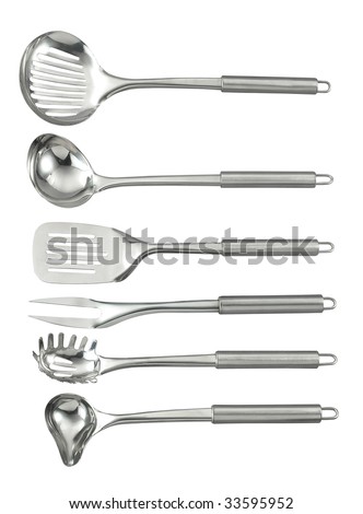 A set of stainless steel kitchenware Royalty-Free Stock Photo #33595952
