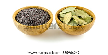 Peppery mustard and dried bay leaves