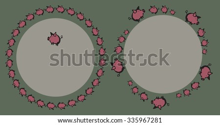 Round frame for the text with a mumps