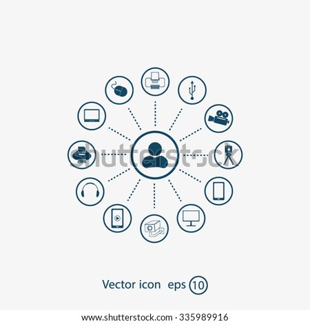 technology web icons set