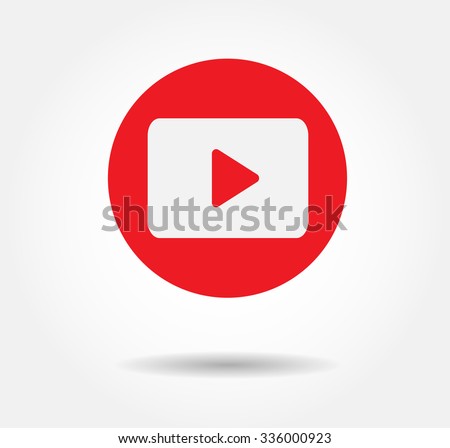 Red Play Vector Logo, JPG, JPEG, EPS Icon Button.youtube Flat Social Media Background Sign Download Royalty-Free Stock Photo #336000923