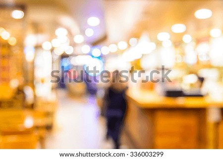 Abstract blur coffee shop interior background