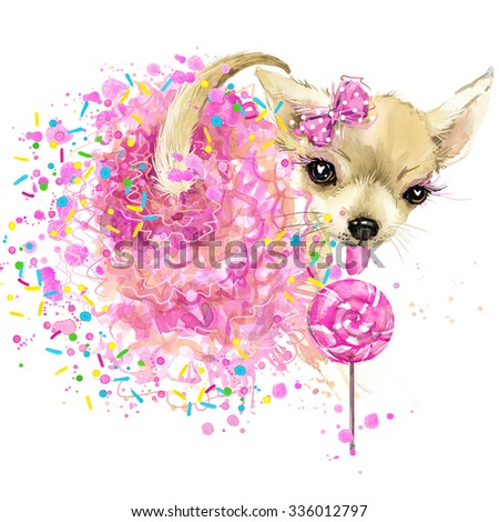 Cute toy terrier. watercolor illustration. domestic animal. farm nature. wildlife. pets.
