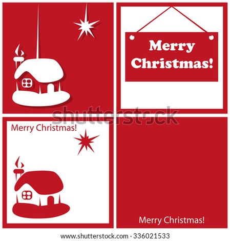 red and white card on a holiday theme Christmas