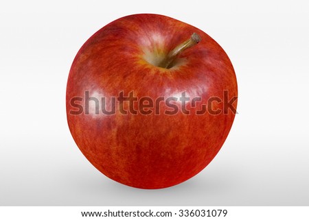 Tasty red apple on white background in front view with clipping path 