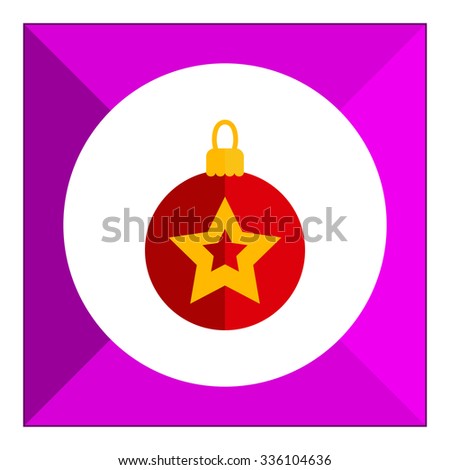 Vector icon of red Christmas ball with golden star picture