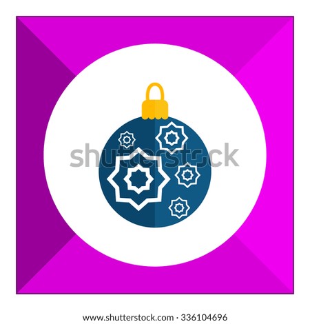 Vector icon of blue Christmas ball with white star ornament