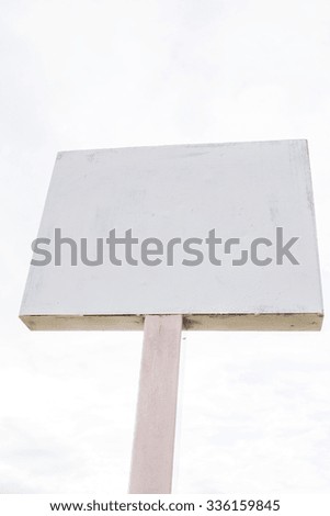 white square metal sign on post pole  (isolated on Sky background, ready for your design)
