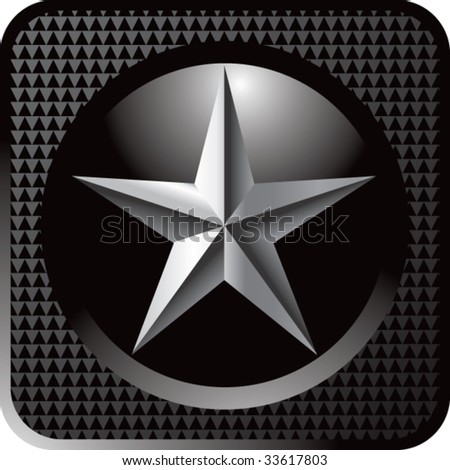 silver star on black web button