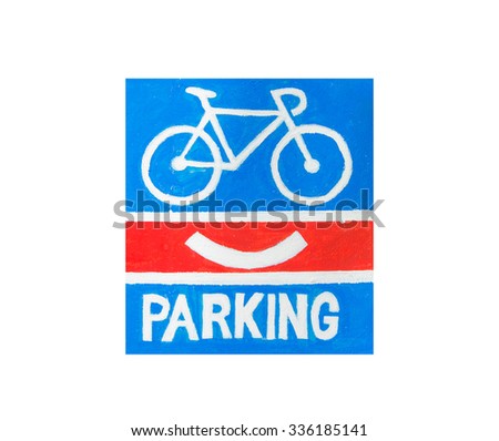  parking for bicycles sign isolated on white background