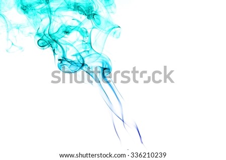 movement of smoke, Abstract Light blue smoke on white background, Light blue background,Light blue ink on white background