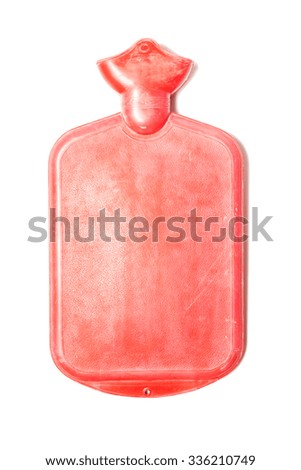 Hot water bottle or bag red color on isolated  white background