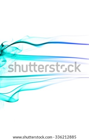 movement of smoke, Abstract Light blue smoke on white background, Light blue background,Light blue ink on white background