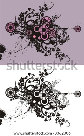 Floral vector background in grunge style. Check my portfolio for many more of this series as well as thousands of similar and other great vector items.