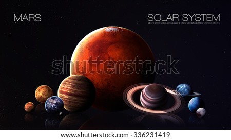 Mars - 5K resolution Infographic presents one of the solar system planet. This image elements furnished by NASA.