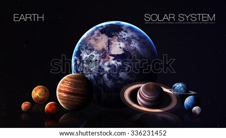 Earth - 5K resolution Infographic presents one of the solar system planet. This image elements furnished by NASA.