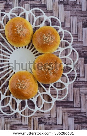 Tasty buns with sesame seeds