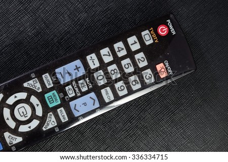 The old and dirty tv remote control represent the appliance and technology concept related idea.