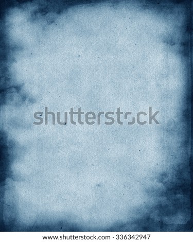 Old Blue Paper Texture With Watercolor Frame