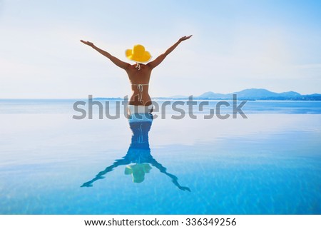 Young woman enjoying a sun