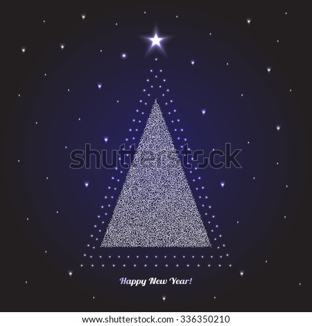 Christmas Tree. Celebration Card, Poster Holidays Background. Vector Illustration