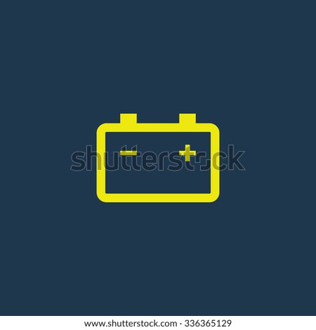 Green icon of Car Battery on dark blue background. Eps.10