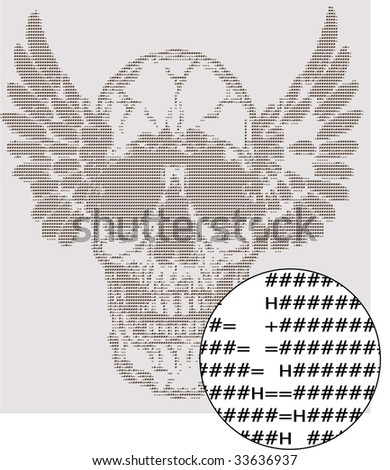 text skull design