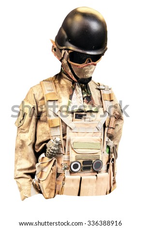military uniform isolated on white background