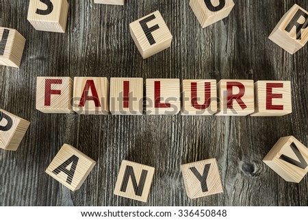 Wooden Blocks with the text: Failure Royalty-Free Stock Photo #336450848