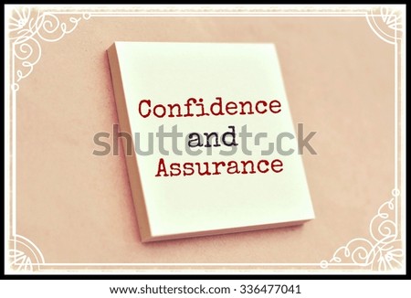 Text confidence and assurance on the short note texture background